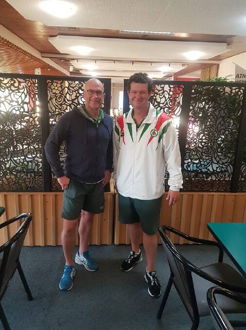 SWDBA club champion pairs Damien Miller and David Quigley. Well done boys. Photo: Young Bowling Club/Facebook.