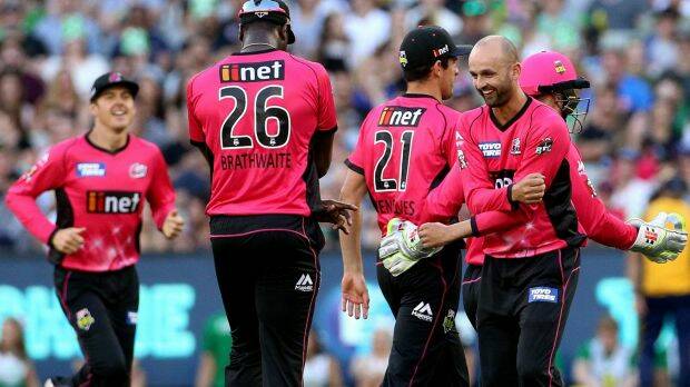 BIG SCALP: Nathan Lyon celebrates after taking the wicket of Kevin Pietersen. Photo: AAP