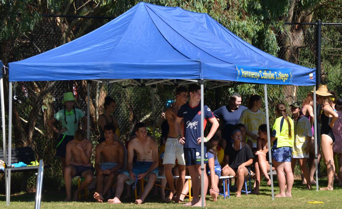 The marshaling area at the Hennessy swimming carnival was kept very busy throughout the day. DSC_934.