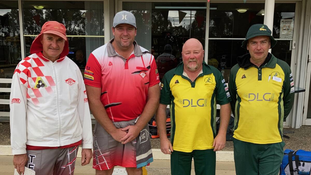 Zone 8 State Pairs winners Bruce Lack and Arty Stacey with RunnersUp Duane Crow and Andrew Hirst. 