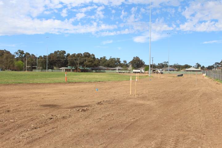 WORKING IT OUT: Work on Cranfield Oval is well under way with the grounds expected to be a jewel in Young's crown. Photo: Cec Finley.