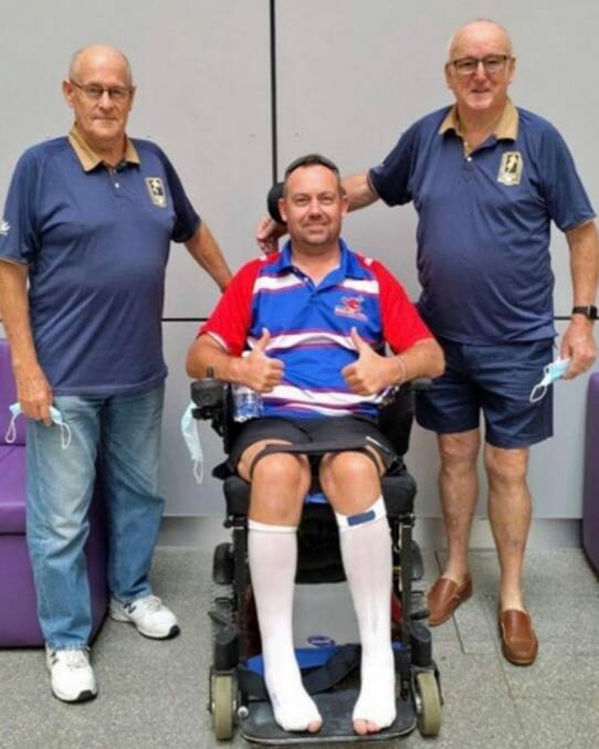 Josh Powderly (centre) has vowed to continue to stay involved in rugby league and harness racing. Photo: Young Cherrypickers RLFC.