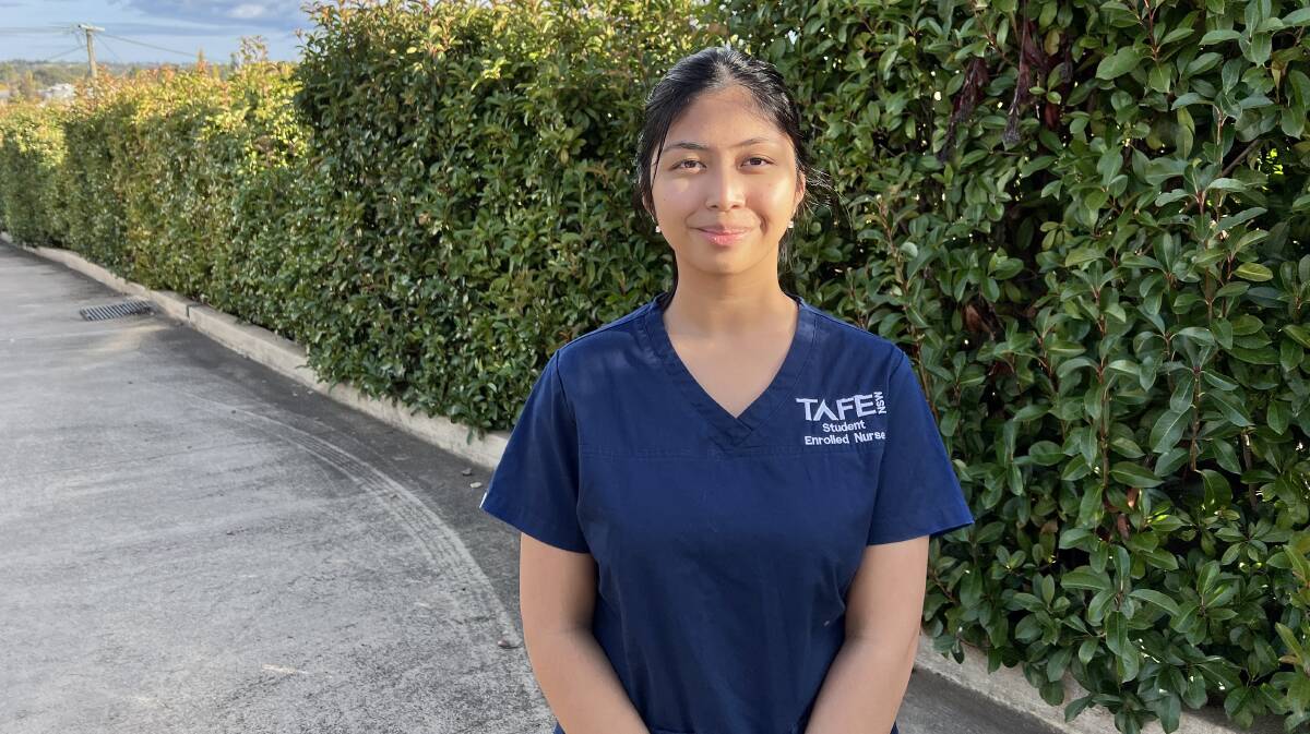 Young resident and Cootamundra TAFE student Blessa Tolentina is eyeing a career as an operating theatre nurse. Photo: Supplied