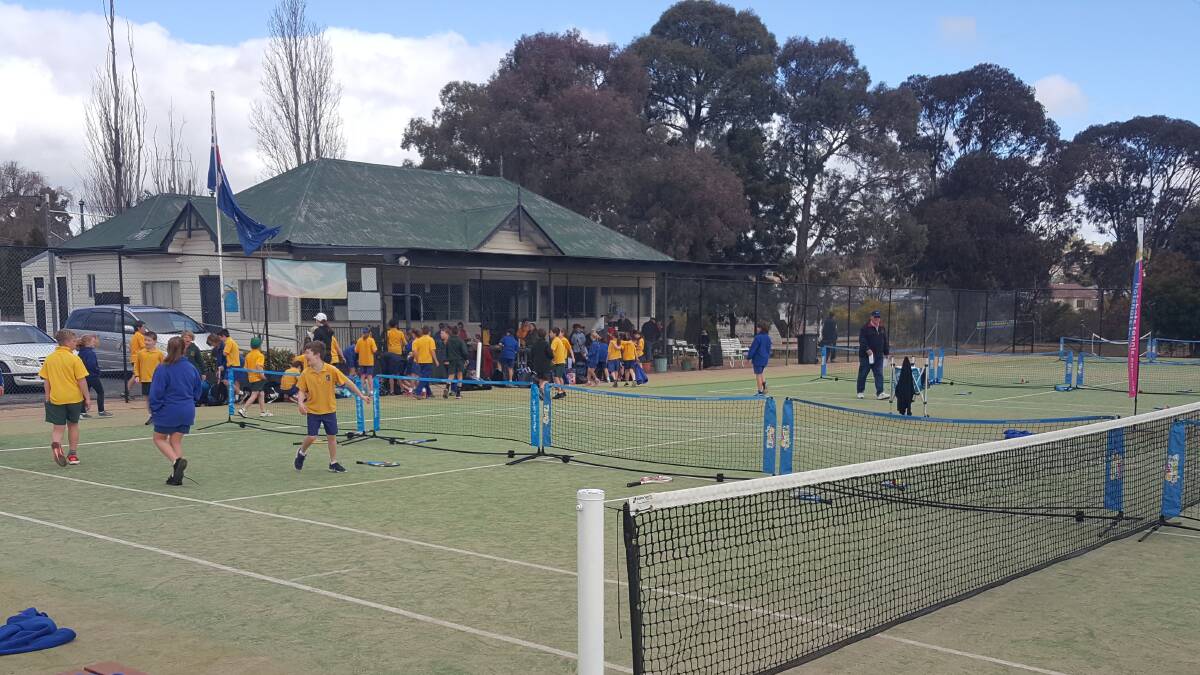 GET ON THE COURT: Students recently took part in the Todd Woodbridge Cup at the Young Tennis Centre.