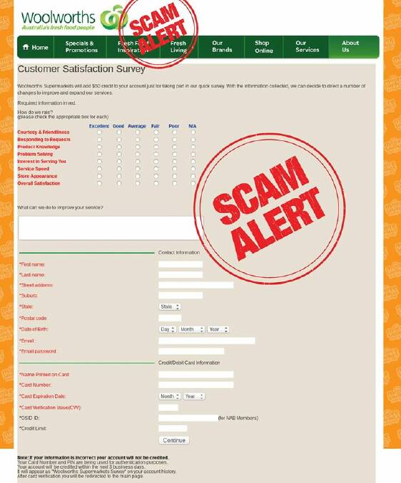 Woolies scam email warning