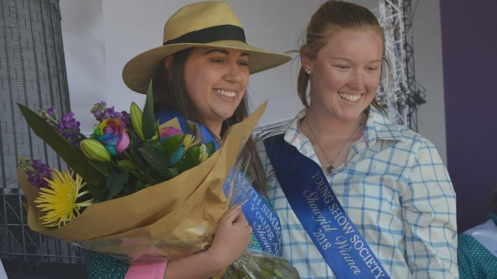 Caitlin Bowman (left), pictured with Young's 2018 Showgirl Emma Godsell. Photo: file