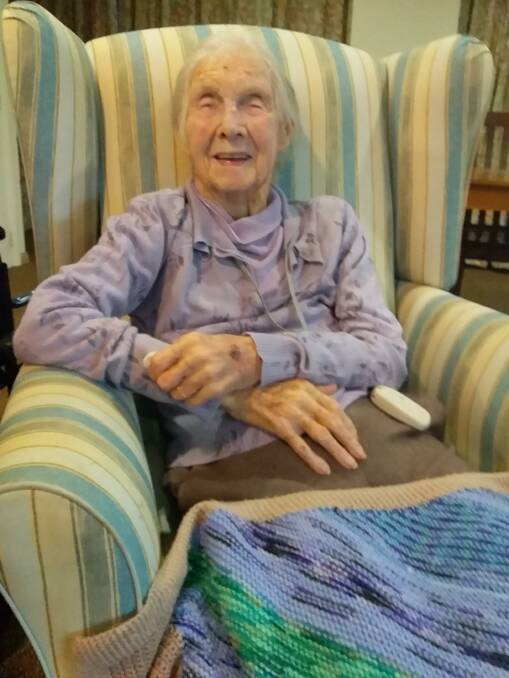 Joyce Lamb will be celebrating her 100th Birthday at Southern Cross Care in Young on Thursday. Photo: Supplied