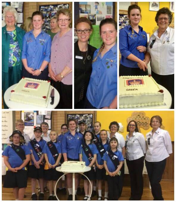 HUGE CELEBRATION: Young Girl Guides recently held a presentation to acknowledge Cassie Boland's Queen's Guide award. 
