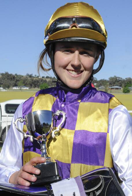 A LIFE TO BE CELEBRATED: Jockey Samara Johnson will be farewelled in Young on Tuesday at Toompang Racecourse where she rode Liabilityadjuster home to win the Burrangong Cup in October. Photo: Racing NSW