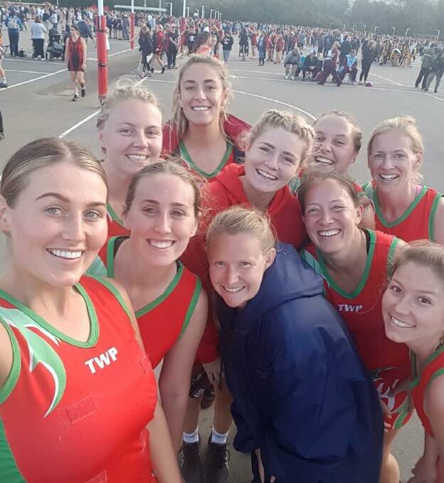 ALL SMILES: The Young and District Netball Assoc Opens representative team competing in Gosford at the NSW State Championships over the long weekend.