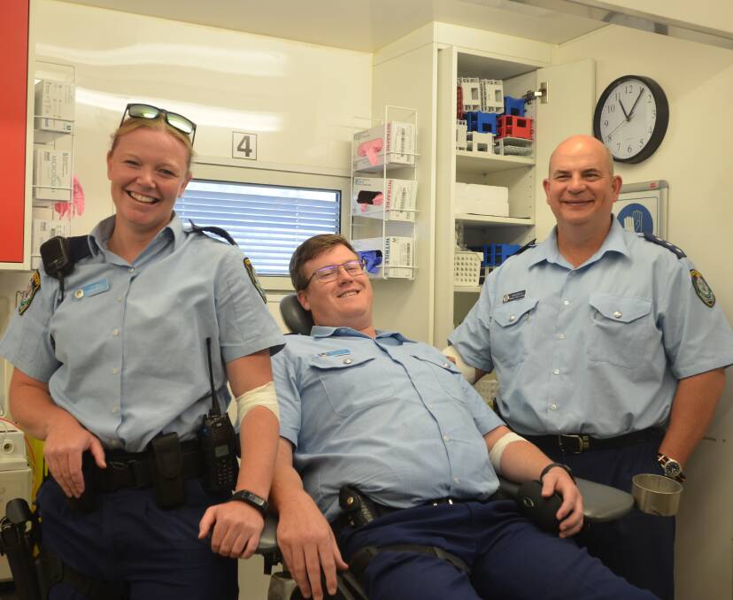 Constable Erin Handss, Senior Constable Nick Scoular and Acting Inspector Mick Madgwick.