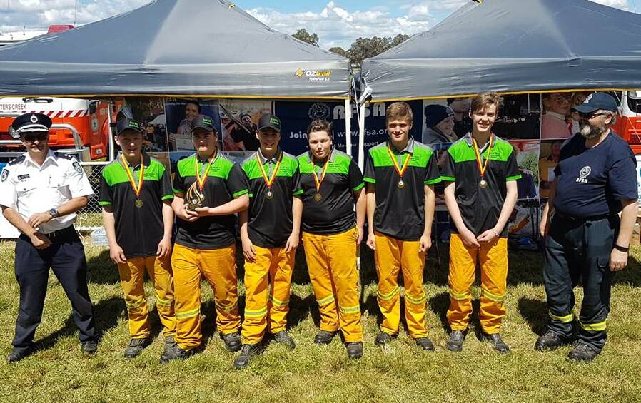 NSW RFS South West Slopes Cadets pictured at Holbrook at the Region South Cadet Games.