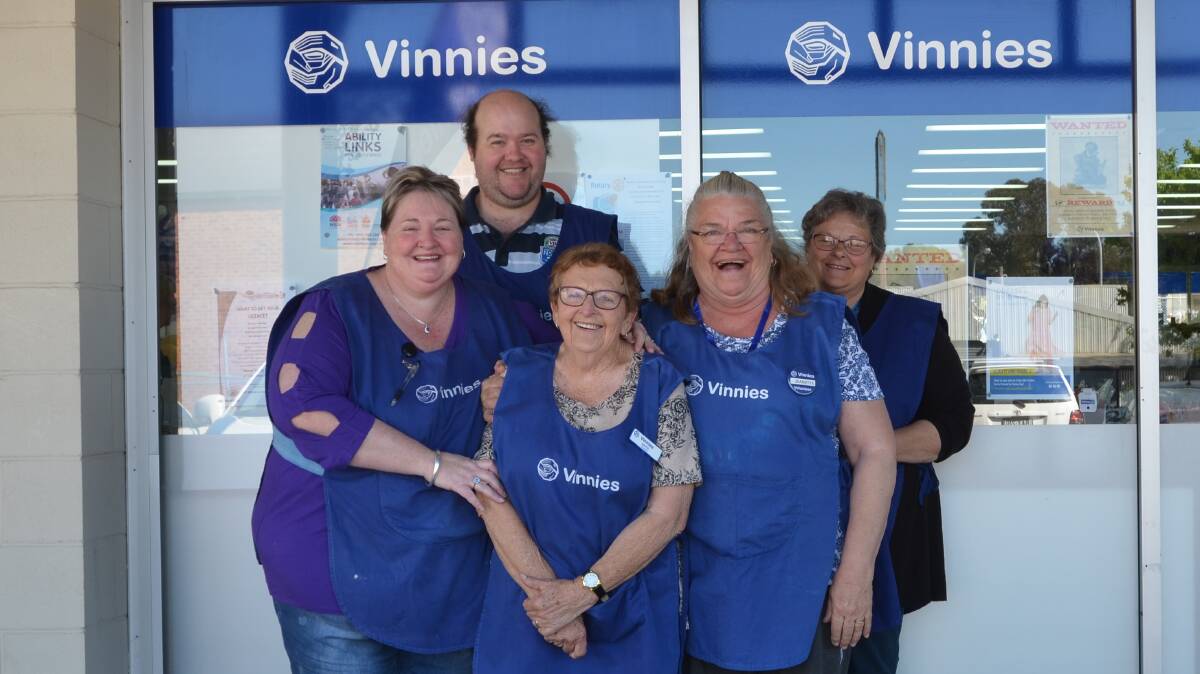  Some of the St Vincent de Paul’s volunteers for the Young store, with manager Bronwen Grovenor.