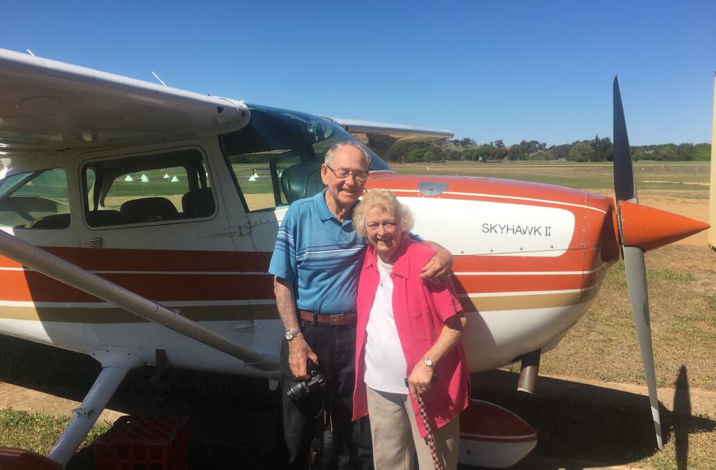 Birthday girl Betty Inwood with her husband Terry before her joyflight on Tuesday, October 10.