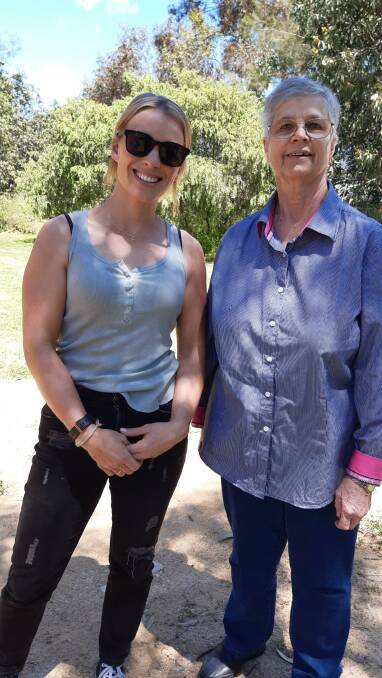 Calendar organiser Laura Cartwright with Gail Hanigan from Young/Boorowa CanAssist. Phot contributed.