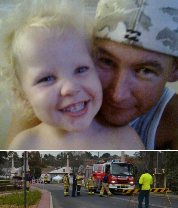 MURDER: Corey Power - pictured with his daughter - was found on Wombat Street after being murdered in August 2013.