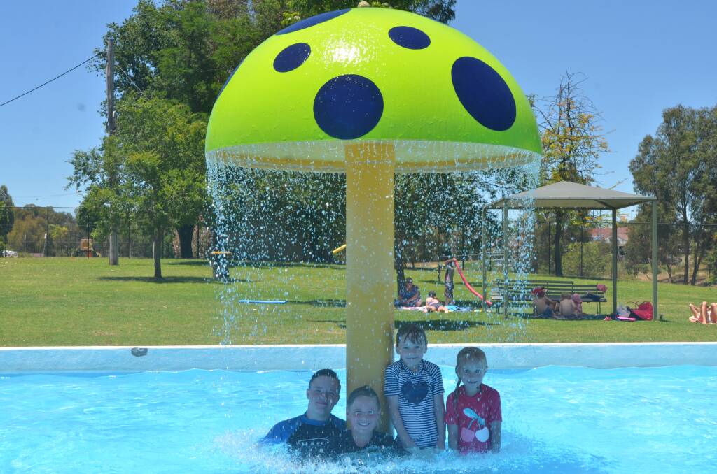 Pool fun: Isaiah, Jackson, Gracie and Ruby Hines at the pool this summer. Picture: Craig Thomson.