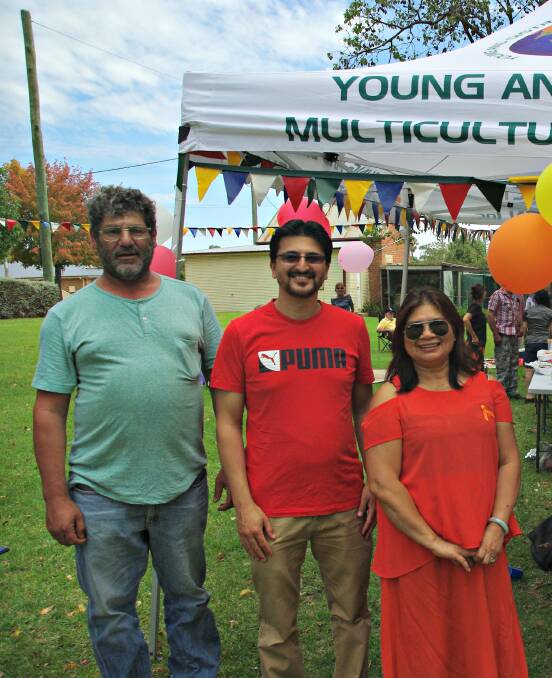 Multicultural fun: Steven Debs, Haroon Mohammad and Josie Johnson are encouraging locals to join them on June 29 at the Young Town Hall.