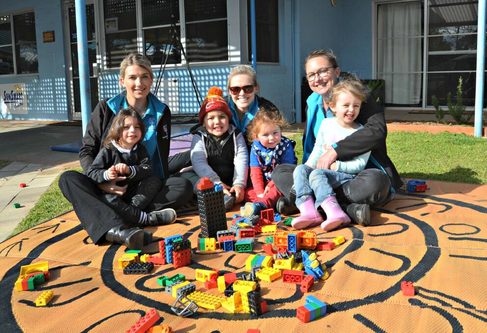 Young Learning: Jackie Osborne, Hayley Walker and Kathryn Simpson are happy about upgrading the environment that children learn in each day. Photo: Craig Thomson.