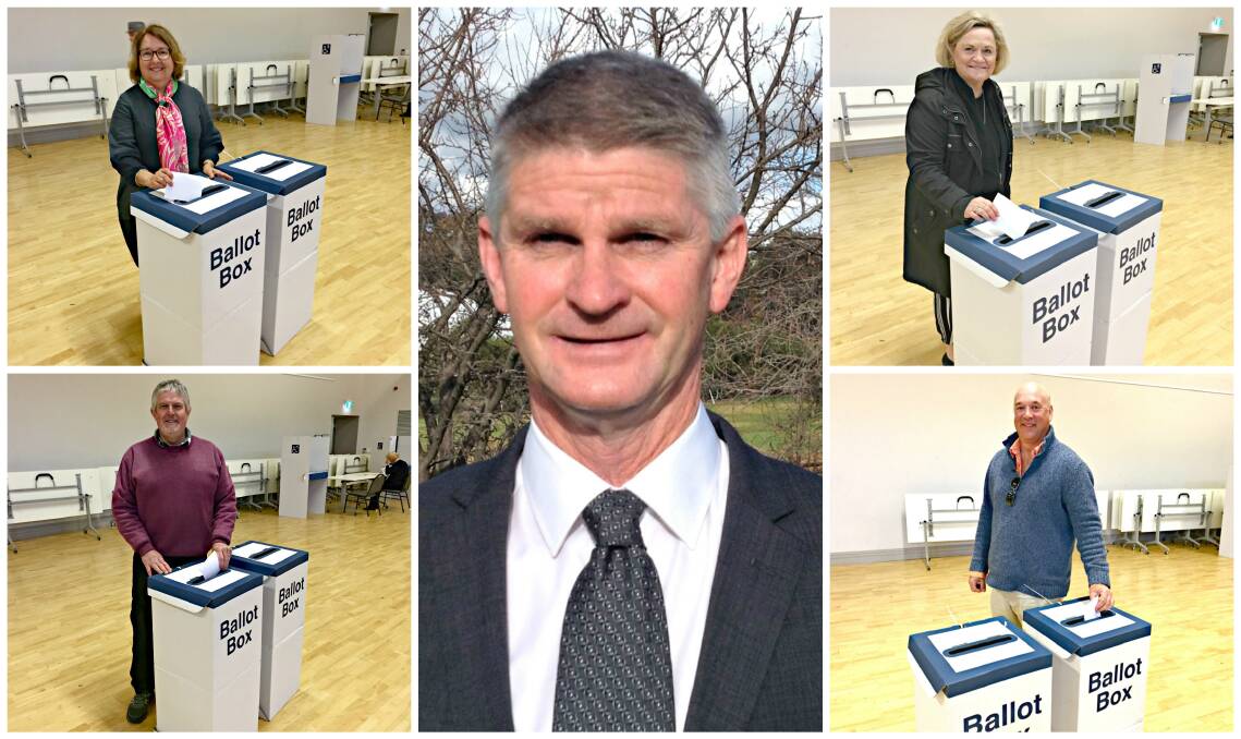 Candidates vote: Brian Ingram (centre) is leading the count. Rita O'Connor, Wendy Tuckerman, Greg Armstrong and Tony Wallace cast their votes.Pictures: Craig Thomson.