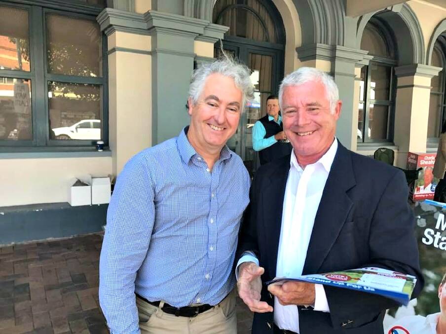 Price war: Labor's Adam Searle MLC and Charlie Sheahan said only Labor fought for lower electricity prices for Young householders. Picture: Craig Thomson.