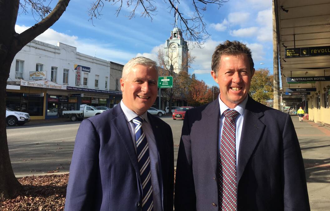 Work Initiative: Riverina MP Michael McCormack with Assistant Minister to the Deputy Prime Minister, Luke Hartsuyker in Young.