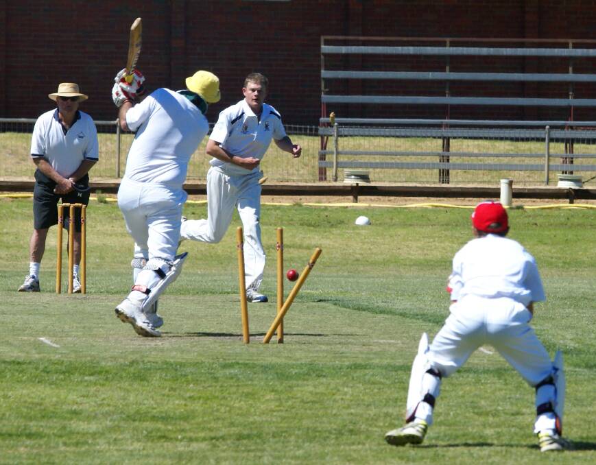 Howzat: Cricket is hotly contested in Young.