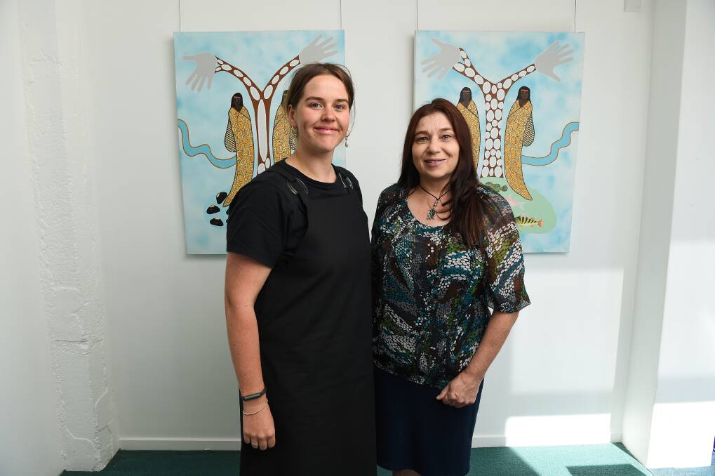 Curator and Wiradjuri woman Bethany Thorber with Dr Hamm