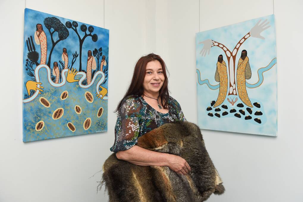 EMOTIONS FLOW: Treahna Hamm's first solo exhibition at burraja galley on Gateway Island features work based on the fish deaths in the Darling River. Picture: MARK JESSER