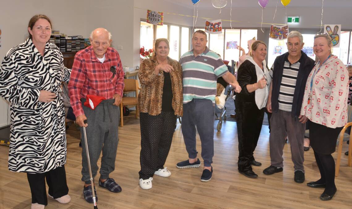 Staff and residents of Mercy Place Mount St Joseph's celebrate National Pyjama Day on Friday, July 19.