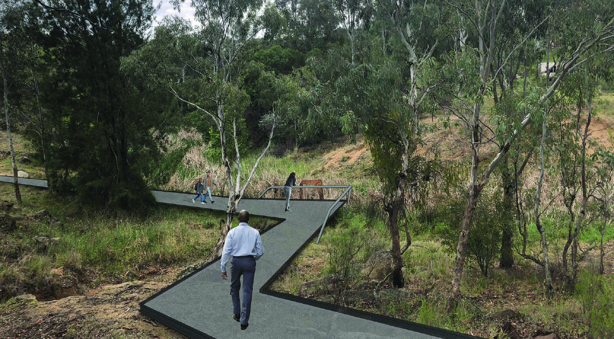 The plan includes an accessible path network that links amenities on site, such as car parking, toilets and picnic facilities. Photo: Hilltops council