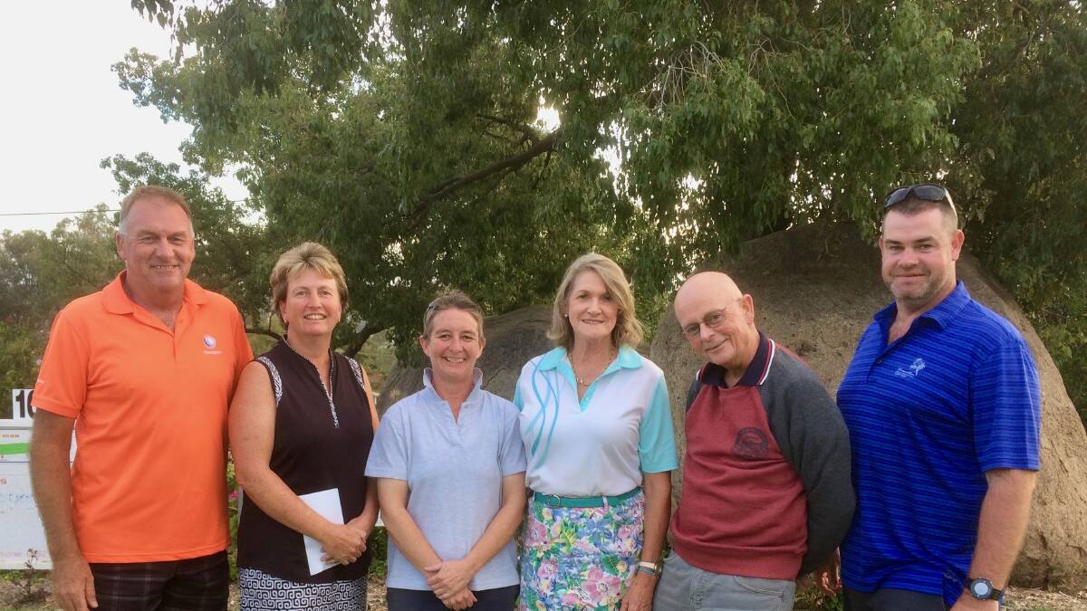 Mixed winners Grant and Liz Harding, ladies' winners Camille Carberry and Suzy Manning, mens winners John Connell and Grant Noakes