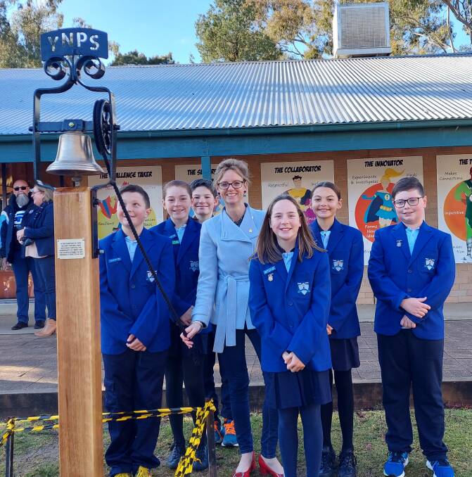 Steph Cooke MP with School Leaders Gus Forbutt, Amelia Friedner, Charlie Hyam, Lily Brien, Katelyn Norman and Mitchell Martin. Photo: contributed