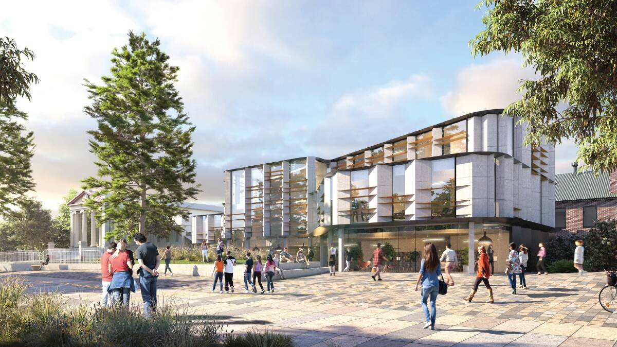 Artists impression of the the joint use library and community facility planned to be built on Young High School grounds facing Carrington Park.