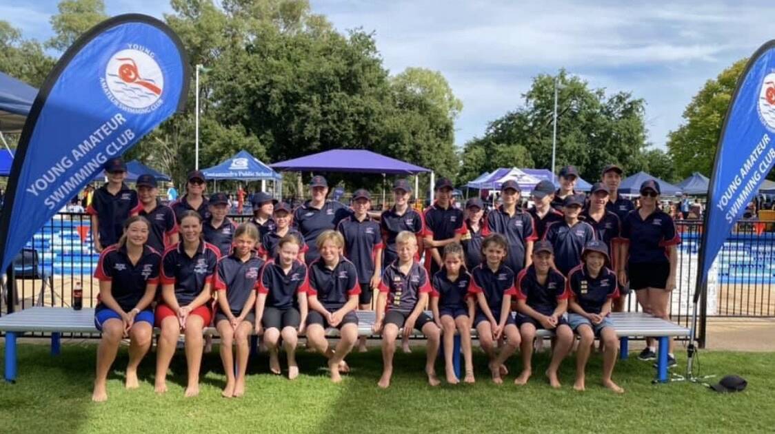Young Amateur Swimming Club members at the
SISA meet at Cootamundra. Photo: contributed 