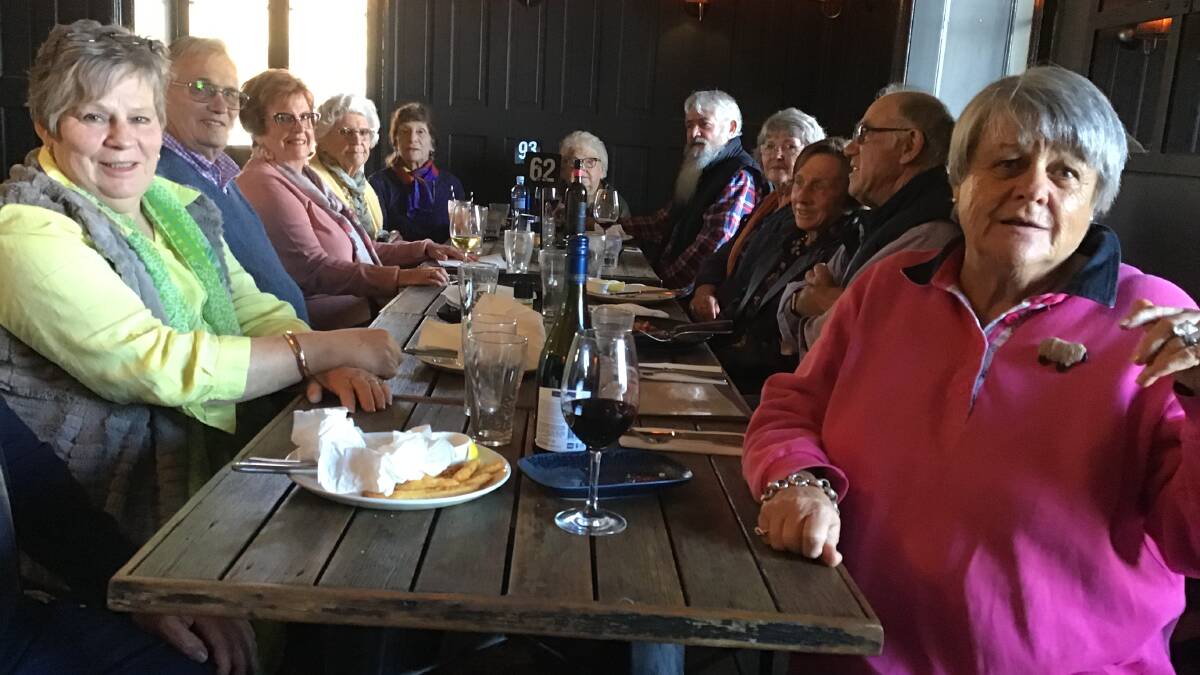 Garden club members having lunch at the Sir George Hotel Jugiong.