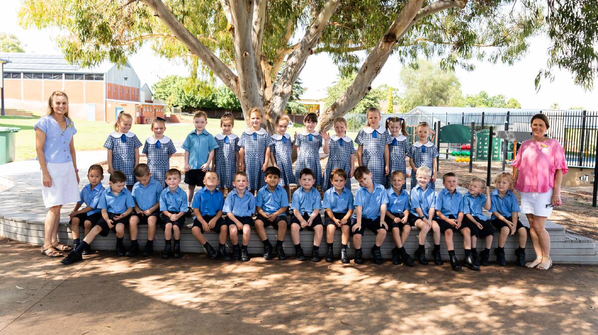 St Mary's Primary School has welcomed 26 new kindergarten students, pictured with Mrs Mandy Williams and Mrs Karin Williams. Photo: contributed 