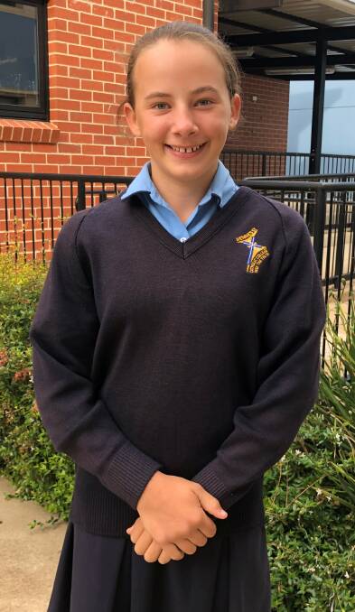 Hennessy Catholic College Year 7 student Sarah Miller has won an Anzac Day writing award. Photo: contributed 