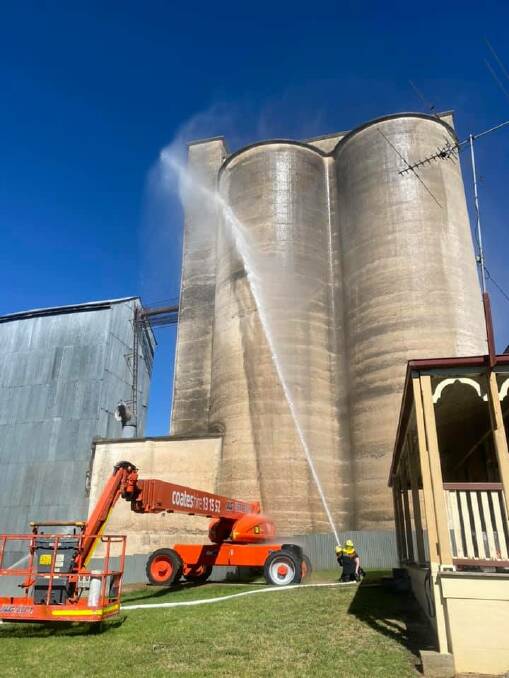 The Harden fire brigade and NSW RFS washed down the Mills as a training exercise on Sunday morning. Photo: Fire and Rescue NSW Station 389 Harden