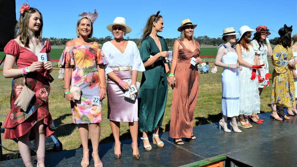 Entrants pictured in the 2018 Burrangong Picnic Races Fashions on the Field, which is once again expected to be popular on Saturday. 