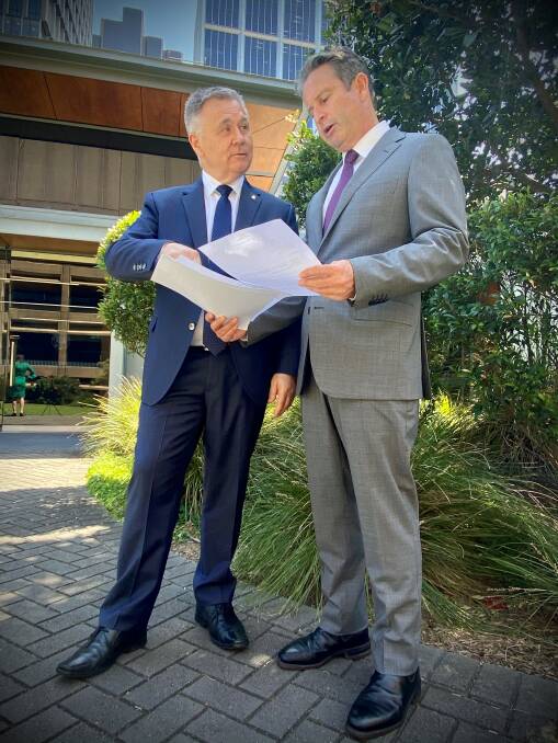 Shadow Minister for Local Government, Greg Warren MP (right), and Duty MLC for Cootamundra, Mick Veitch MLC. Photo: contributed 