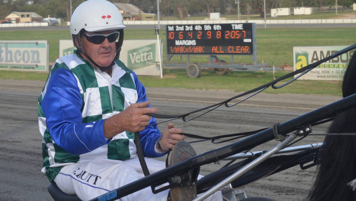 A brilliant drive from Young trainer-driver Ian Butt guided Isntthatright to victory at Wagga on Friday. Photo: file 