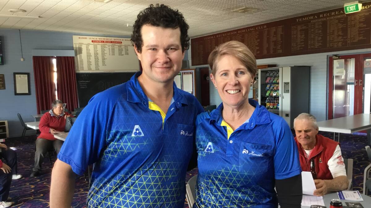 Margo Parker and Damien Miller won the regional mixed pairs play-off at Temora Recreation and Bowling Club last weekend.
