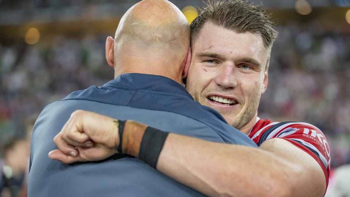 Angus Crichton and the Sydney Roosters scored their first win of the season on Friday night as NRL returned. Crichton was a fan of the six-again rule. Photo: Sitthixay Ditthavong