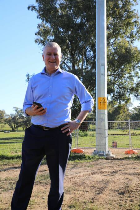 Federal Member for Riverina and Deputy Prime Minister Michael McCormack at the Monteagle base station recently. Photo: contributed