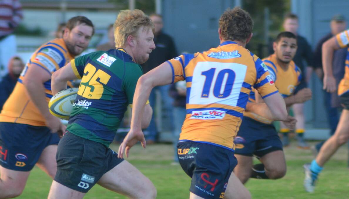 Jesse Pittman, pictured in action against Condobolin Rams earlier this year, will be aiming to have a big impact against Boorowa.