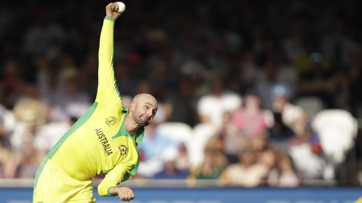 Nathan Lyon, pictured bowling during the World Cup, will trade coloured clothing for whites with the 2019 Ashes series beginning on Thursday. Photo: AP