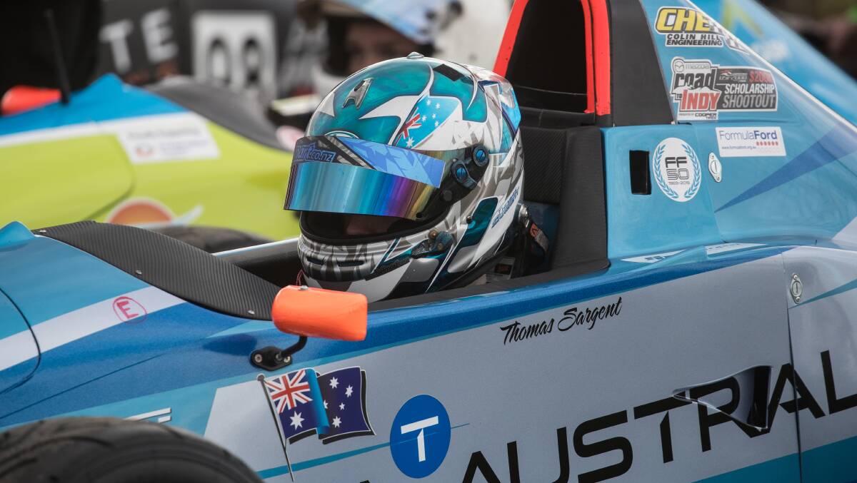 Tom Sargent pictured during round three of the Australia Formula Ford Series at Winton. Photo by Insyde Media