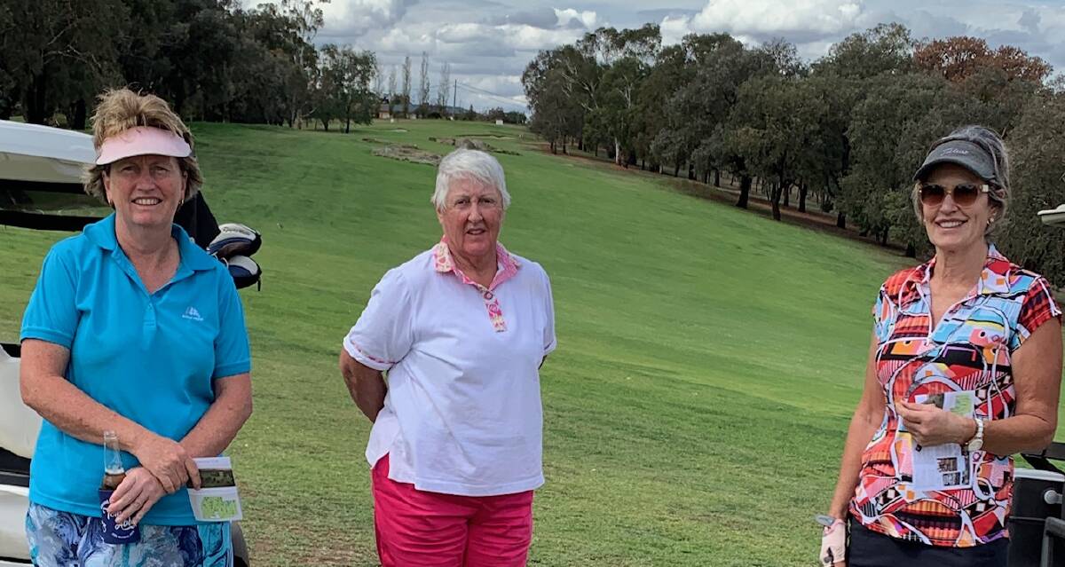 Runner-up Liz Harding, Helen Spencer 2020 ladies' golf champion and Ros Anderson who had the round of the day (68 nett). Full results inside today's sport. Photo: contributed