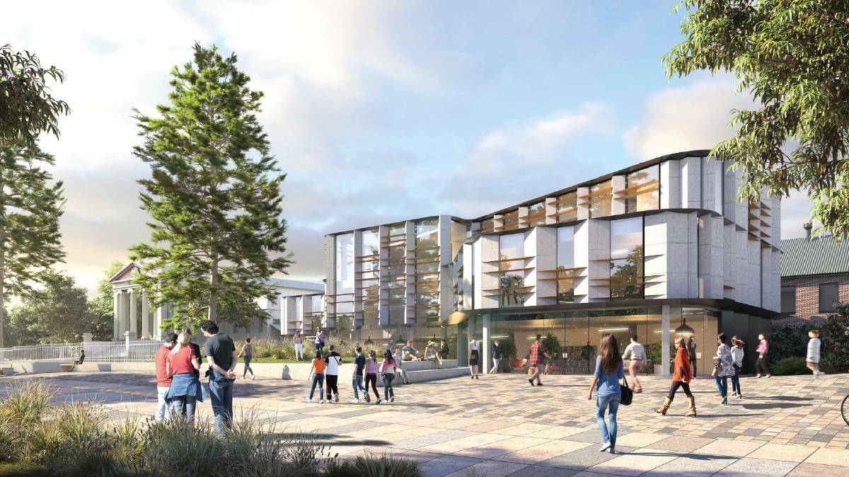 Artists impression of the the joint use library and community facility planned to be built on Young High School grounds facing Carrington Park.